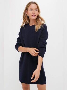 Tuckernuck Pomander Place Vivianne Crewneck Sweater Dress Navy Medium